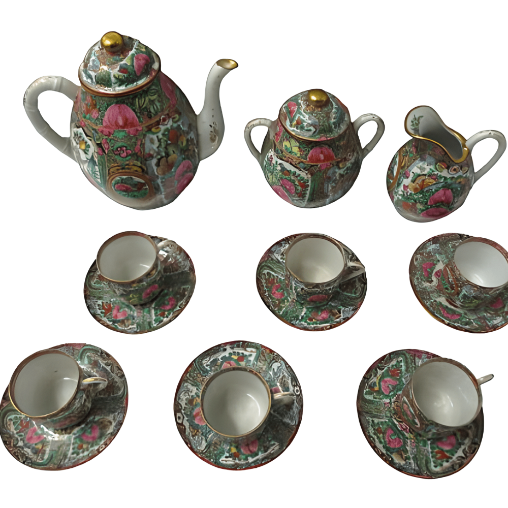 JUEGO DE TÉ DE PORCELANA DE MACAO