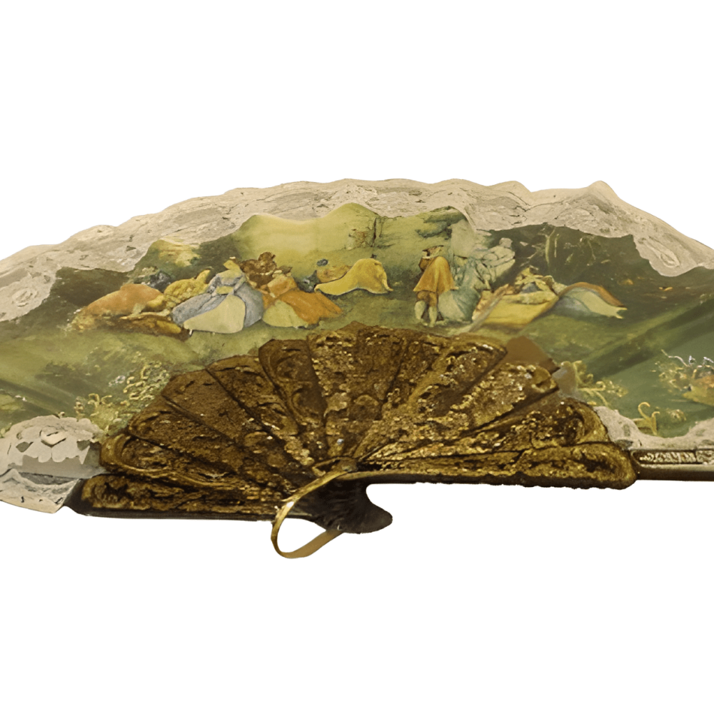 ABANICO CON ESCENA ROMÁNTICA