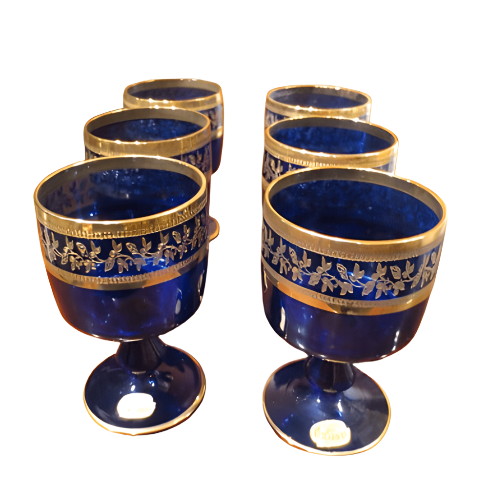 SEIS VASOS DE CRISTAL DE BOHEMIA