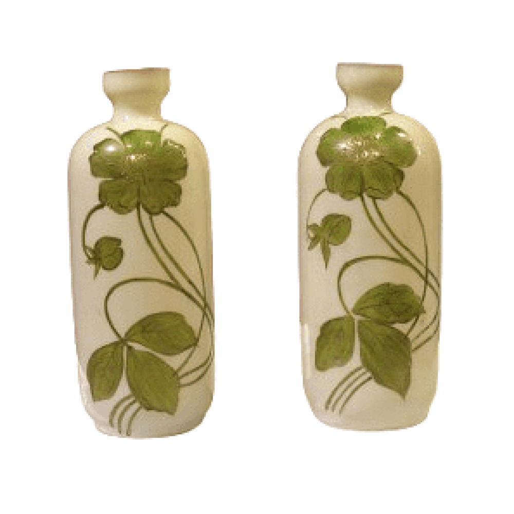 PAREJA DE JARRONES DE CRISTAL DE MURANO