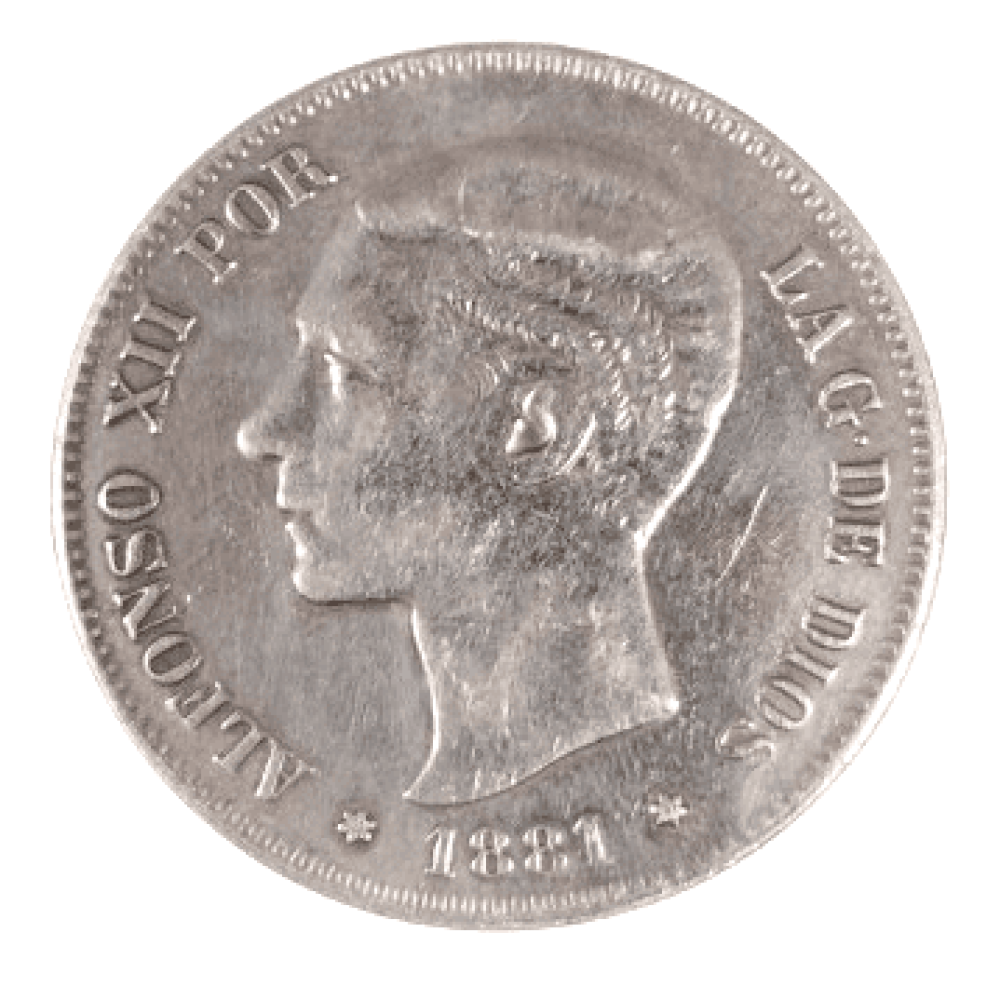 5 PESETAS DE ALFONSO XII de 1881