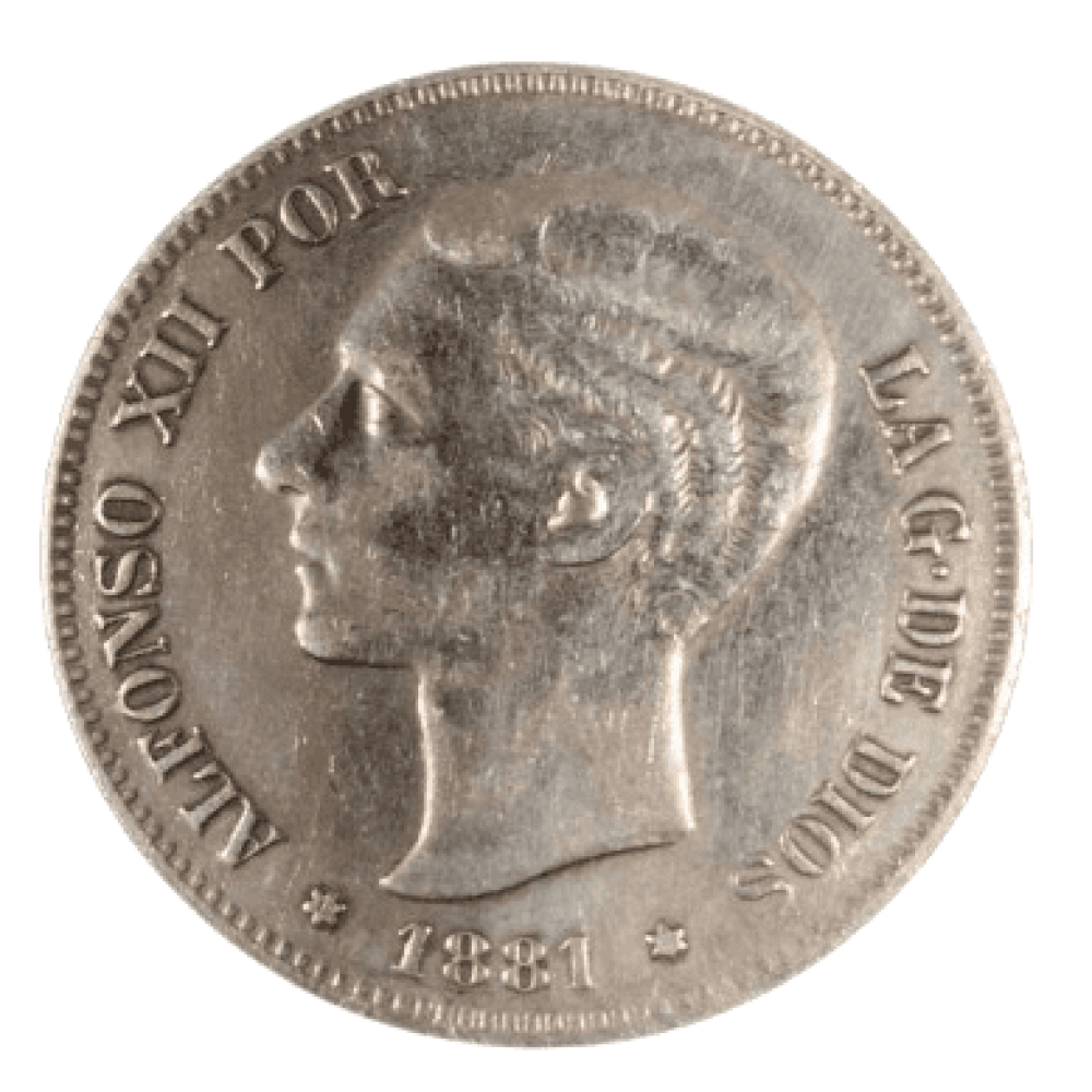 5 PESETAS DE ALFONSO XII DE 1881