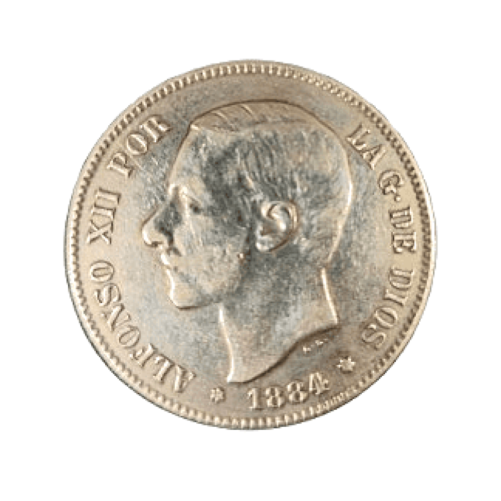 5 PESETAS DE ALFONSO XII DE 1884