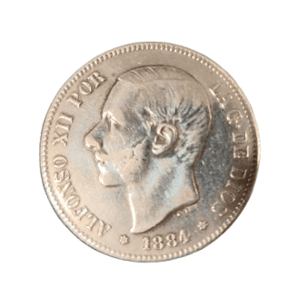 5 PESETAS DE ALFONSO XII DE 1884