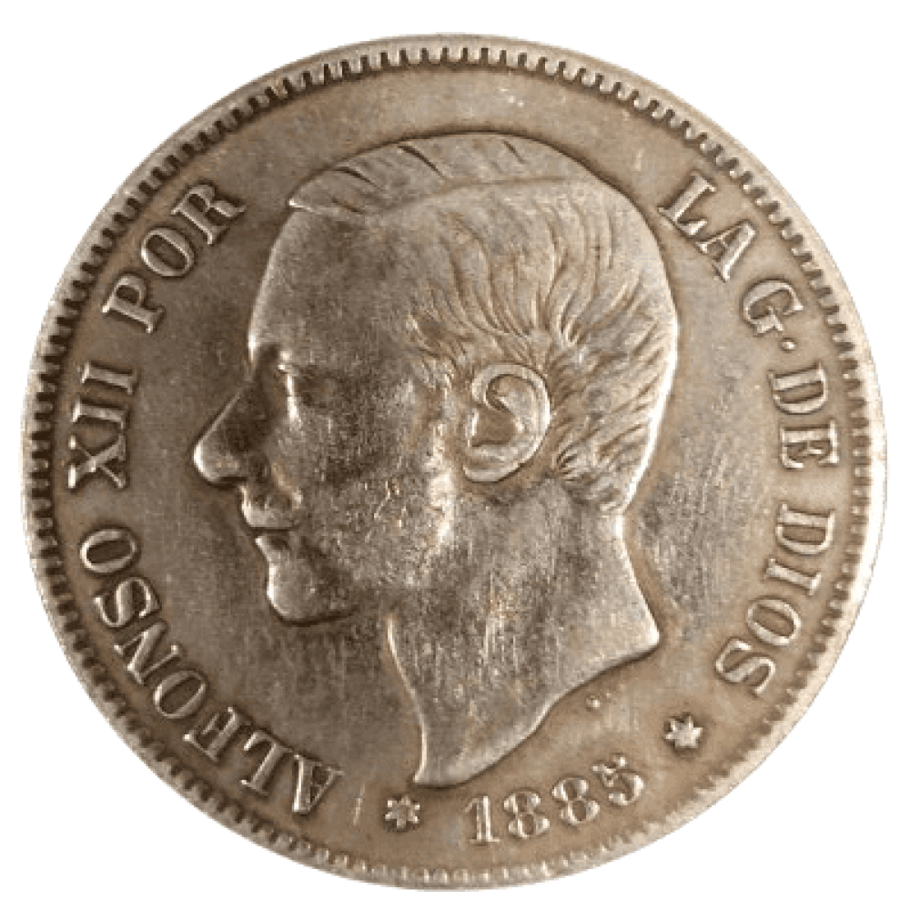 5 PESETAS DE ALFONSO XII DE 1885