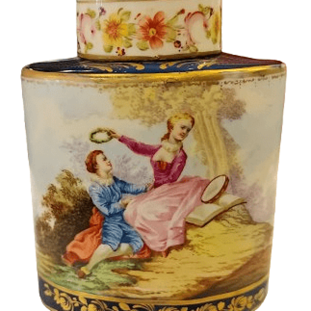 BOTE CON TAPA DE PORCELANA