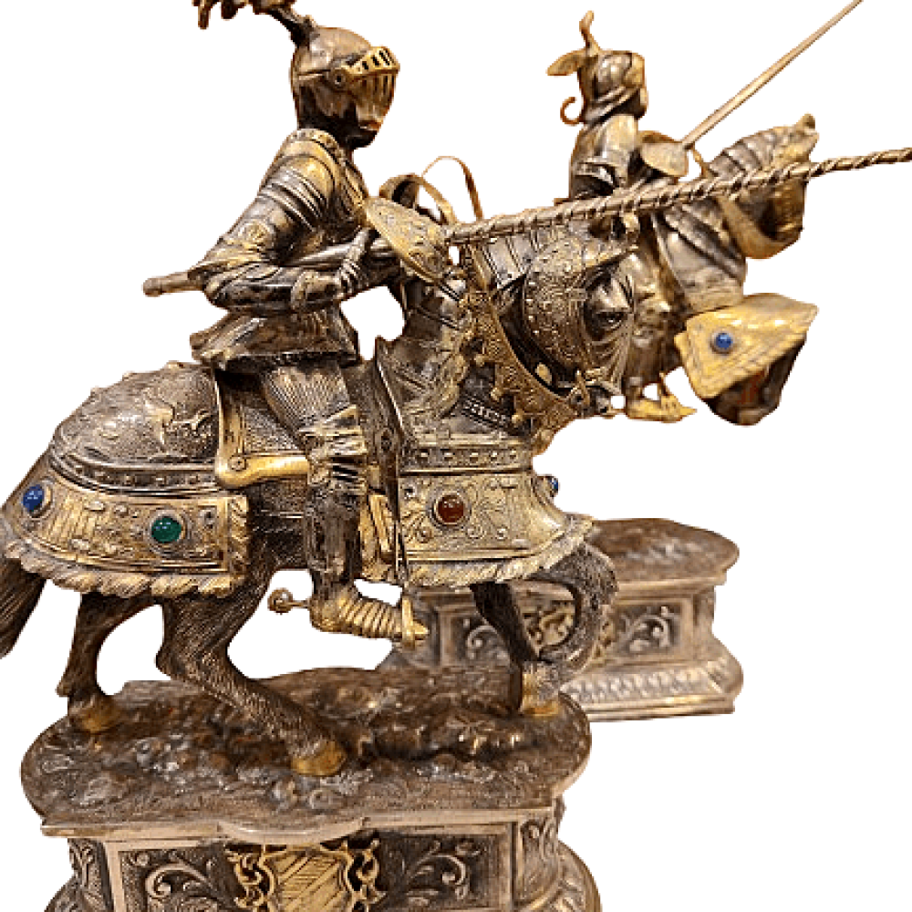 CABALLEROS DE PLATA EN JUSTA MEDIEVAL