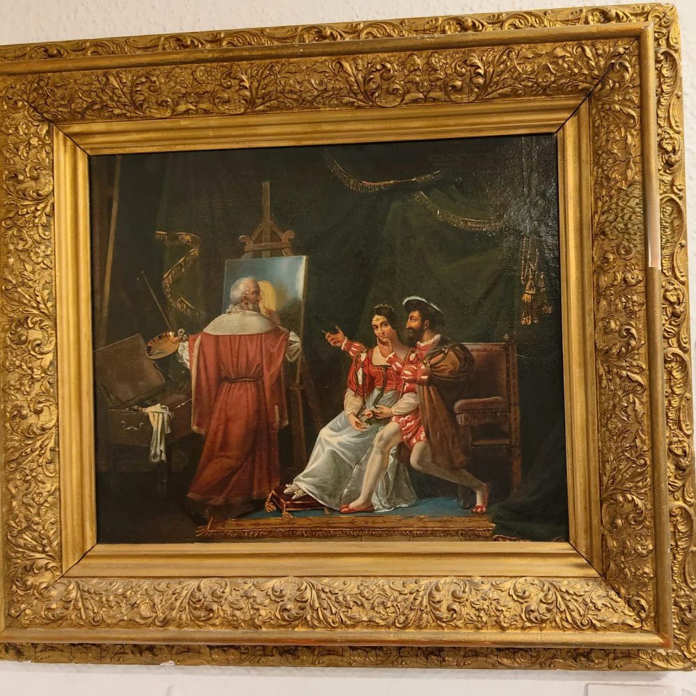 LEONARDO PINTANDO A LA GIOCONDA