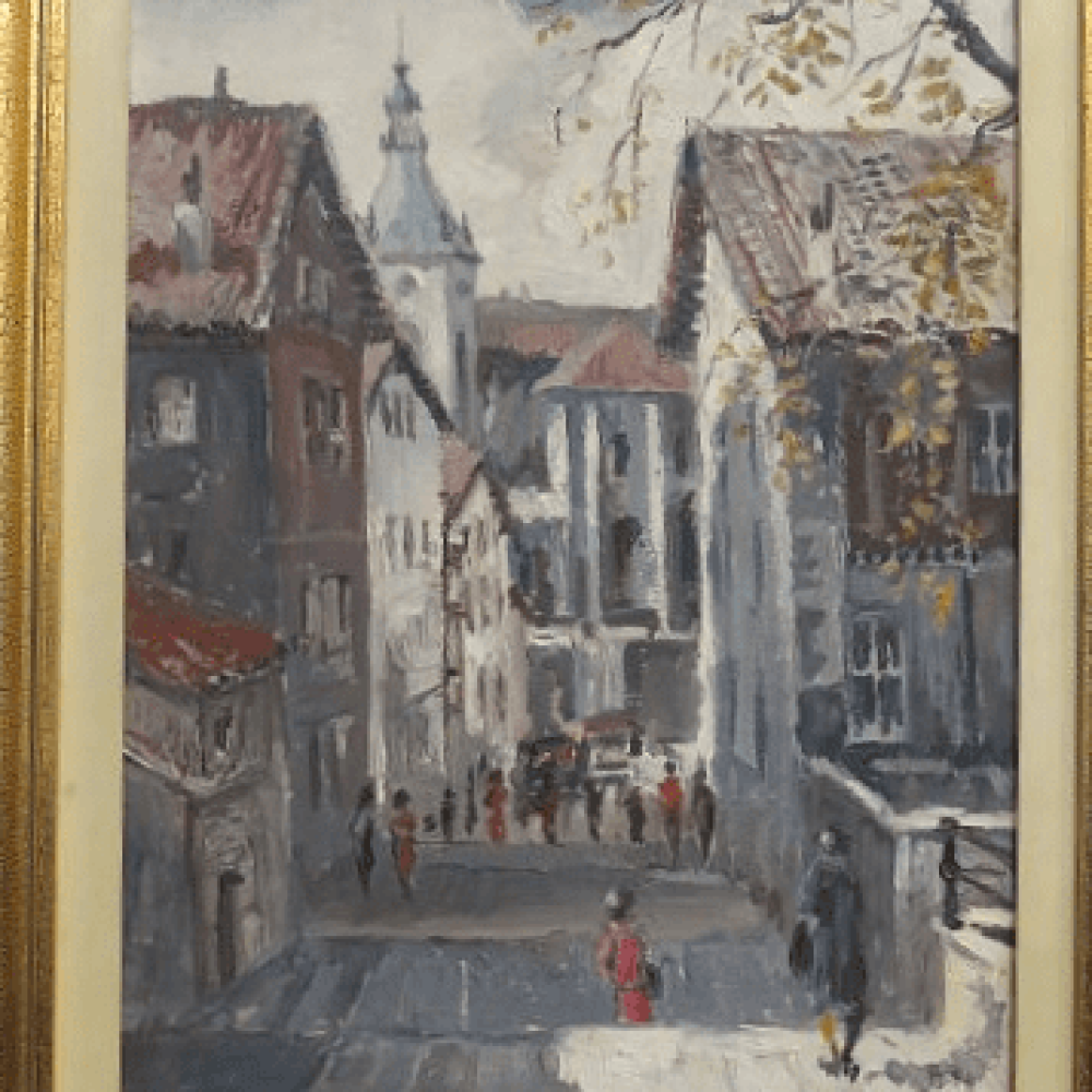 PINTURA O.L PAISAJE VITORIA VICTOR UGARTE 1 ,58. 46 EUROPA